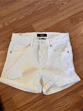 Aeropostale White Rolled Cuff Jean Shorts
